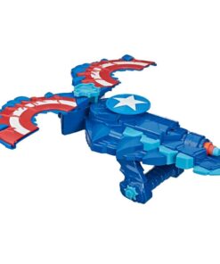 Nerf Marvel Mech Strike Monster Hunters Captain America + 3 Darts - Afbeelding 3