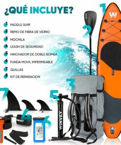 Opblaasbaar SUP-board met Accessoires Winvey SUP-O Oranje