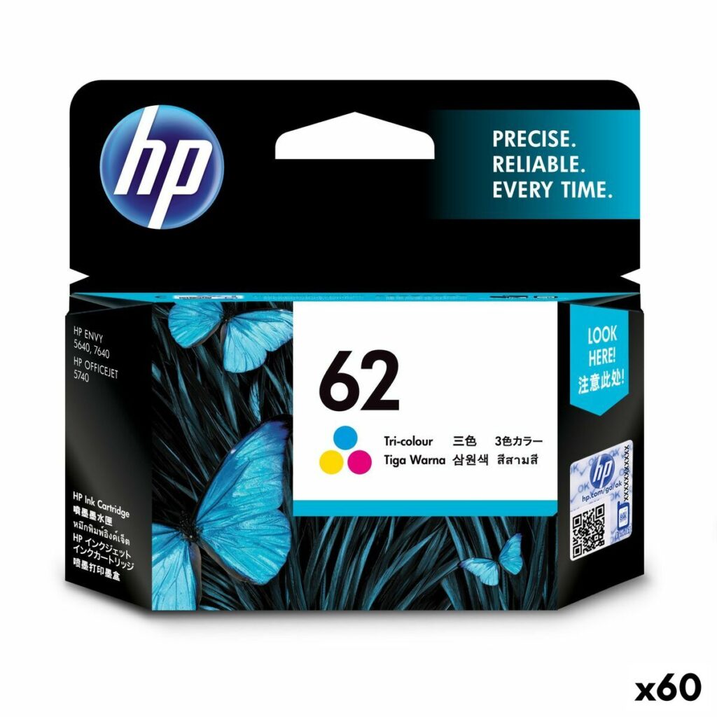 Originele inkt cartridge HP ENVY 5640 - Nº62 Tricolor (60 Stuks)
