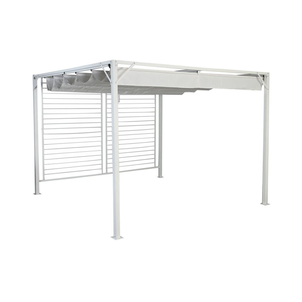Pergola DKD Home Decor Wit 296 x 296 x 225 cm Staal