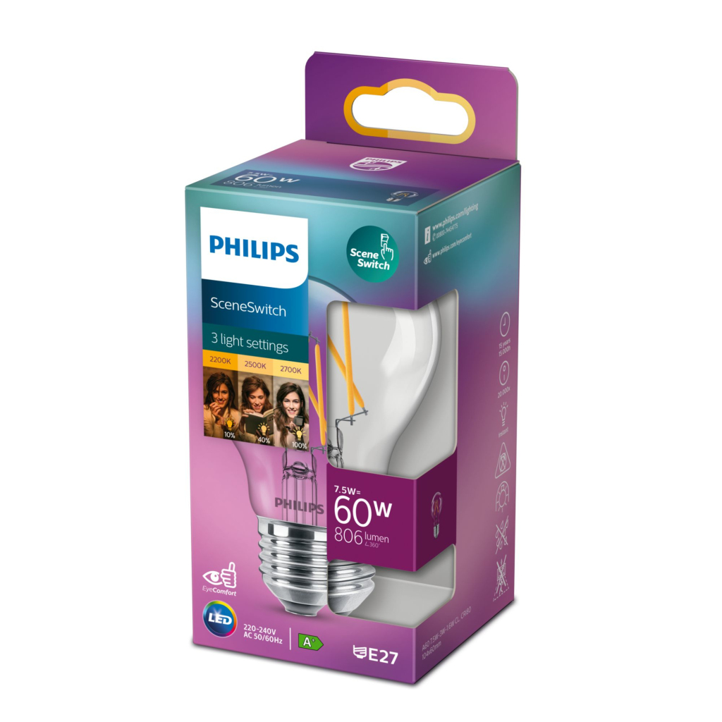 Philips Led A60 Ssw Cl Nd 60w E27 - Afbeelding 2