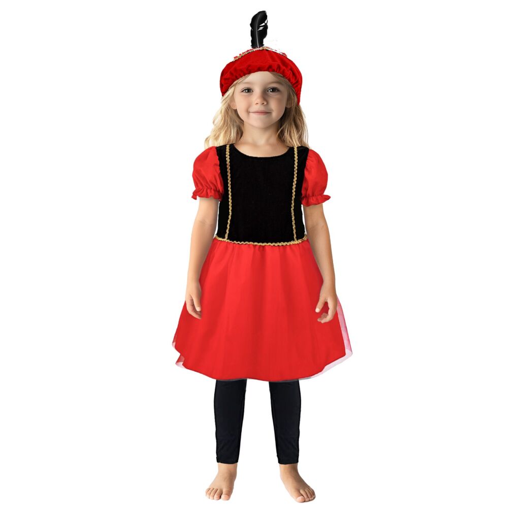 Pietenjurk 110-116 Zwart/Rood