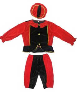 Pietenpak 98-104 Zwart/Rood - Afbeelding 2