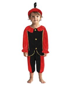 Pietenpak 98-104 Zwart/Rood