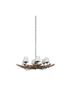 Plafondlamp Home ESPRIT Ijzer Teakhout 130 X 130 X 35 cm