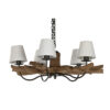 Plafondlamp Home ESPRIT Ijzer Teakhout 90 x 90 x 35 cm