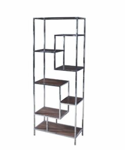 Planken DKD Home Decor 80 x 40 x 200 cm Zilverkleurig Staal Hout MDF