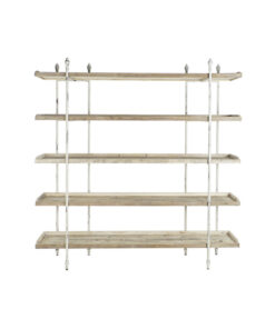 Planken DKD Home Decor Wit Natuurlijk Metaal Spar Sparrenhout 40 % Metaal 190 x 40 x 200 cm
