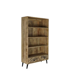 Planken DKD Home Decor Zwart Metaal Donkerbruin Mangohout 100 x 40 x 180 cm
