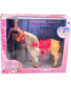 Pop met echt Lopend Paard Speelset