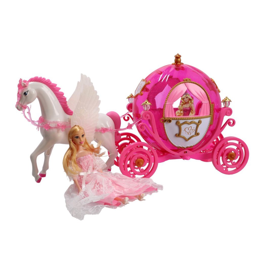 Prinses Pop met Paardenkoets + Licht - Afbeelding 2