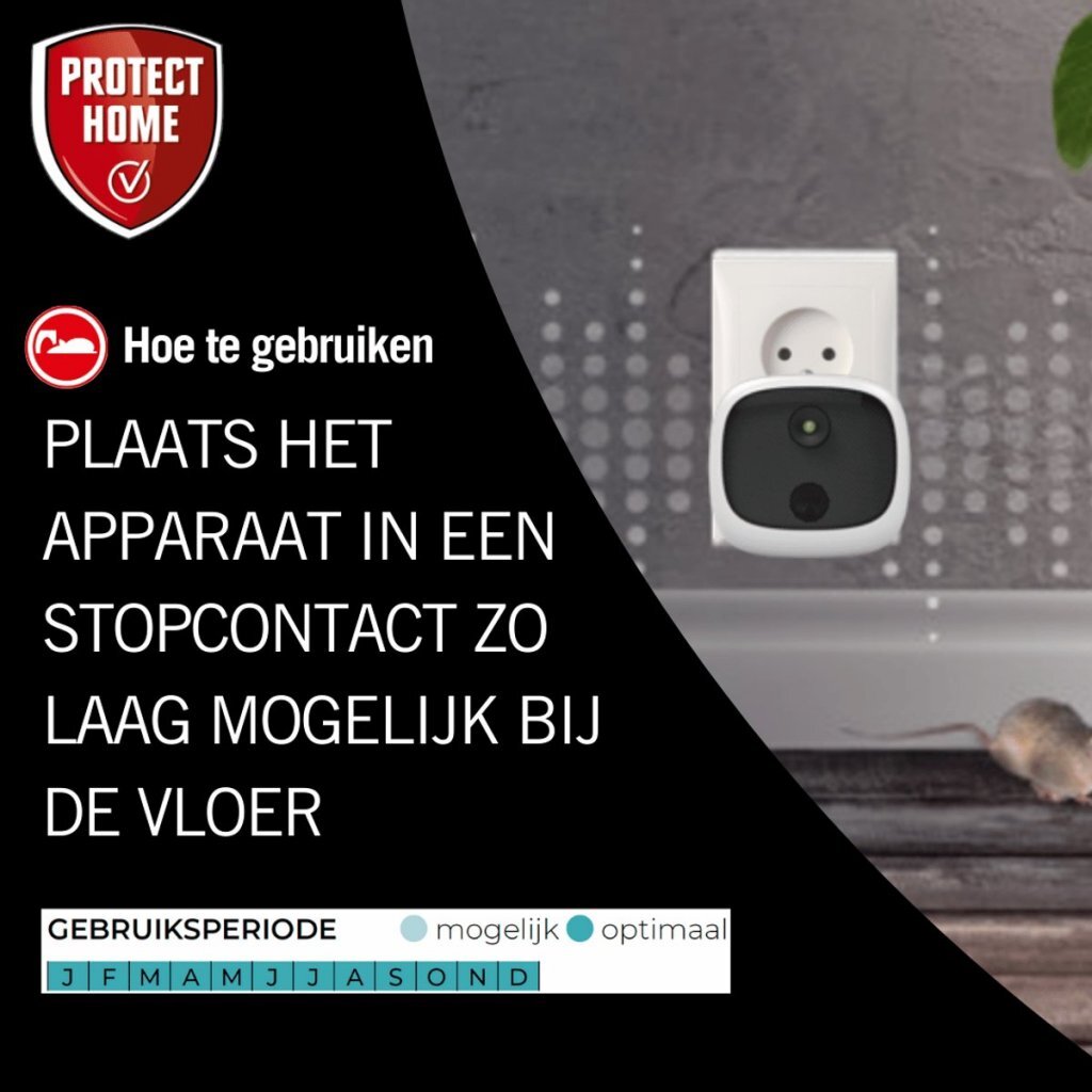 Protect Home Ultrasonic Muizen en Ratten 80 m2 Zwart/Wit - Afbeelding 3
