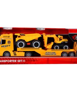 Rapid Wheels Autotransporter + 2 Bouwvoertuigen + Licht en Geluid