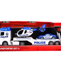 Rapid Wheels Autotransporter Politie + Auto en Helikopter + Licht en Geluid