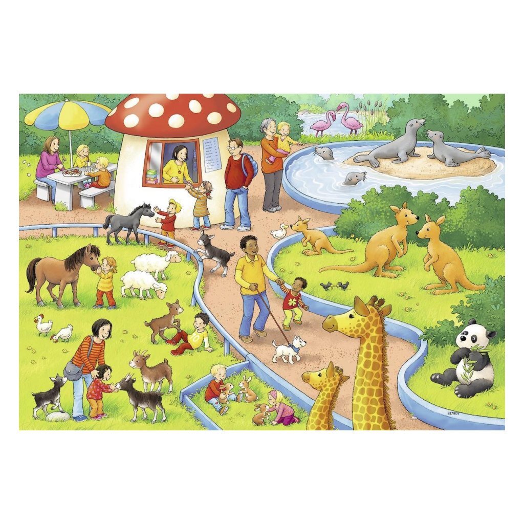 Ravensburger Puzzel Dag in de Dierentuin 2x24 Stukjes - Afbeelding 3