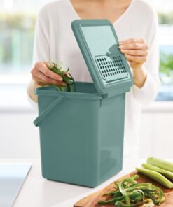 Rotho Bio Afvalemmer + Actief Koolfilter 9L Mistletoe Groen - Afbeelding 3