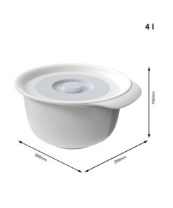 Rotho Fresh Beslagkom met Spatdeksel 4L Cool Grey - Afbeelding 3