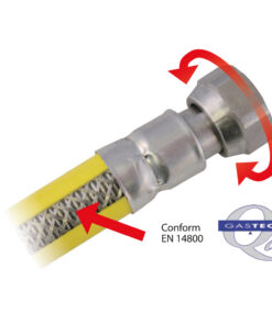 Scanpart Gas Aansluit Set Rvs-flexibele 125cm - Afbeelding 3