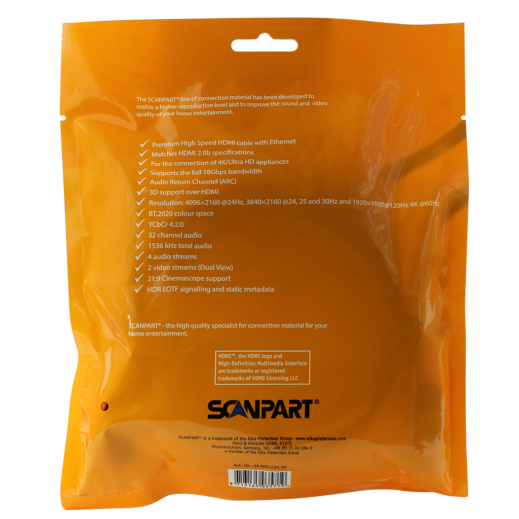 Scanpart HDMI 2.0 Kabel 3.0m - Afbeelding 3