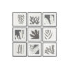 Schilderij DKD Home Decor 40 x 4 x 40 cm Blad van een plant Stads (9 Stuks)