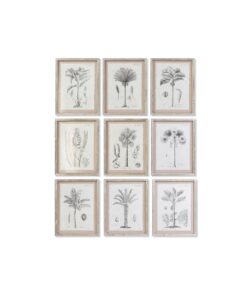 Schilderij DKD Home Decor Palmen Koloniaal (35 x 1,8 x 45 cm) (9 Stuks)