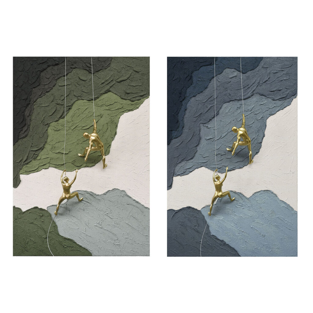 Schilderij Home ESPRIT Bruin Groen Modern 80 x 3,5 x 120 cm (2 Stuks)