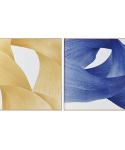 Schilderij Home ESPRIT Geel Blauw Modern 120 x 3,5 x 120 cm (2 Stuks)