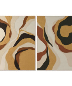 Schilderij Home ESPRIT Geel Groen Modern Stads 102 x 4,5 x 152 cm (2 Stuks)