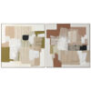 Schilderij Home ESPRIT Groen Beige Abstract Stads 121 x 5,2 x 121 cm (2 Stuks)