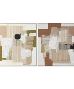 Schilderij Home ESPRIT Groen Beige Abstract Stads 121 x 5,2 x 121 cm (2 Stuks)