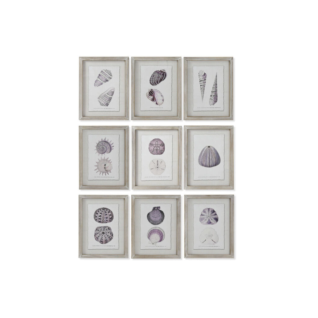 Schilderij Home ESPRIT Koraal 35 x 2 x 45 cm (9 Stuks)