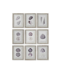Schilderij Home ESPRIT Koraal 35 x 2 x 45 cm (9 Stuks)
