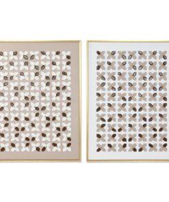 Schilderij Home ESPRIT Wit Beige Gouden Modern Stads 90 x 3,5 x 120 cm (2 Stuks)