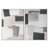 Schilderij Home ESPRIT Wit Zwart Beige Abstract 103 x 4,3 x 143 cm (2 Stuks)