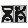 Schilderij Home ESPRIT Zwart Beige Abstract 103 x 4,3 x 143 cm (2 Stuks)