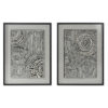 Schilderij Home ESPRIT Zwart Rood Modern 75 x 4 x 100 cm (2 Stuks)