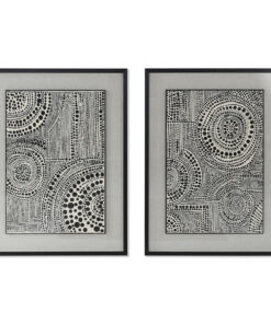 Schilderij Home ESPRIT Zwart Rood Modern 75 x 4 x 100 cm (2 Stuks)