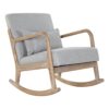 Schommelstoel DKD Home Decor Grijs Natuurlijk Lichtgrijs Linnen Rubberwood 66 x 88 x 78 cm