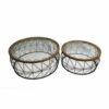 Set van 2 tafels DKD Home Decor Zwart Natuurlijk 100 x 100 x 43 cm