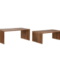 Set van 2 tafels Home ESPRIT Natuurlijk Teakhout 116 x 60 x 46 cm
