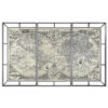 Set van 3 Schilderijen Home ESPRIT Wit Zwart Wereldkaart 222 x 8 x 140 cm (3 Onderdelen)