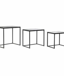 Set van 3 kleine tafels DKD Home Decor Zwart 58 x 36,5 x 53,5 cm