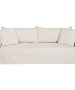 Slaapbank 200 x 94 x 86 cm Synthetisch materiaal Crème
