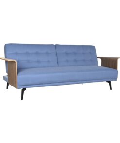 Slaapbank DKD Home Decor Zwart Blauw Metaal Bruin Polyester Eucalyptushout (203 x 87 x 81 cm)