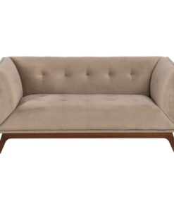 Sofa 156 x 81 x 72 cm Champagne Synthetisch materiaal Hout Fluweel