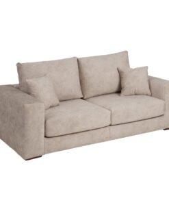 Sofa Beige Vezel Dennenhout Schuimrubber 206 x 88 x 100 cm