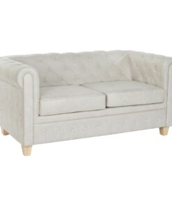 Sofa DKD Home Decor 151 x 82 x 70 cm Natuurlijk Hout Bruin Crème Vintage