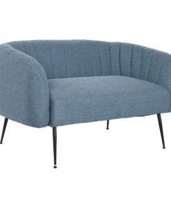 Sofa DKD Home Decor Blauw Zwart Schuim Hout Metaal Fluweel Scandi 129 x 75 x 73 cm