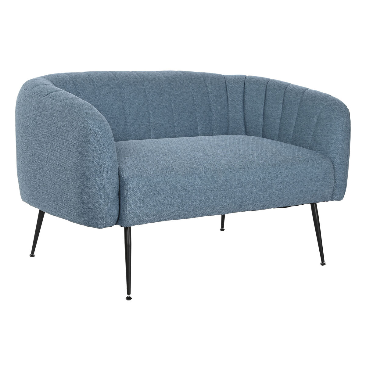 Sofa DKD Home Decor Blauw Zwart Schuim Hout Metaal Fluweel Scandi 129 x 75 x 73 cm