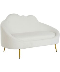 Sofa DKD Home Decor Wit Mosterd Metaal Wolken Scandi 155 x 75 x 92 cm